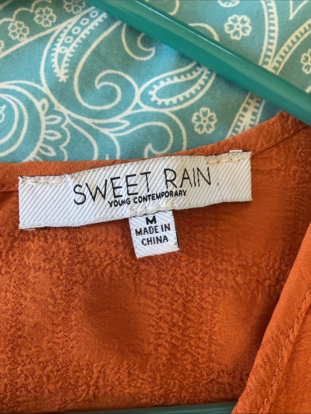 Sweet Rain Ruffle Peplum Blouse - Rust - Picture 2 of 5